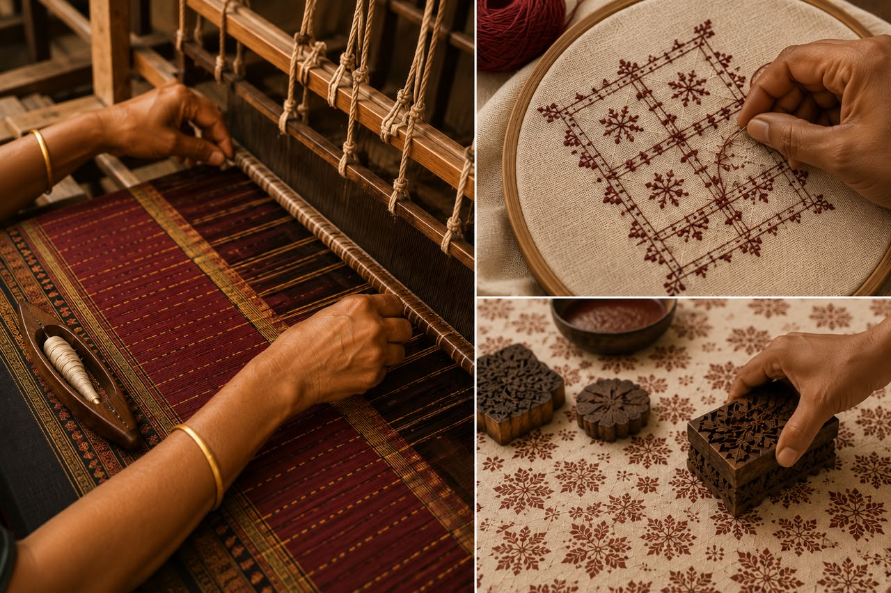 Handloom Weaving Collage